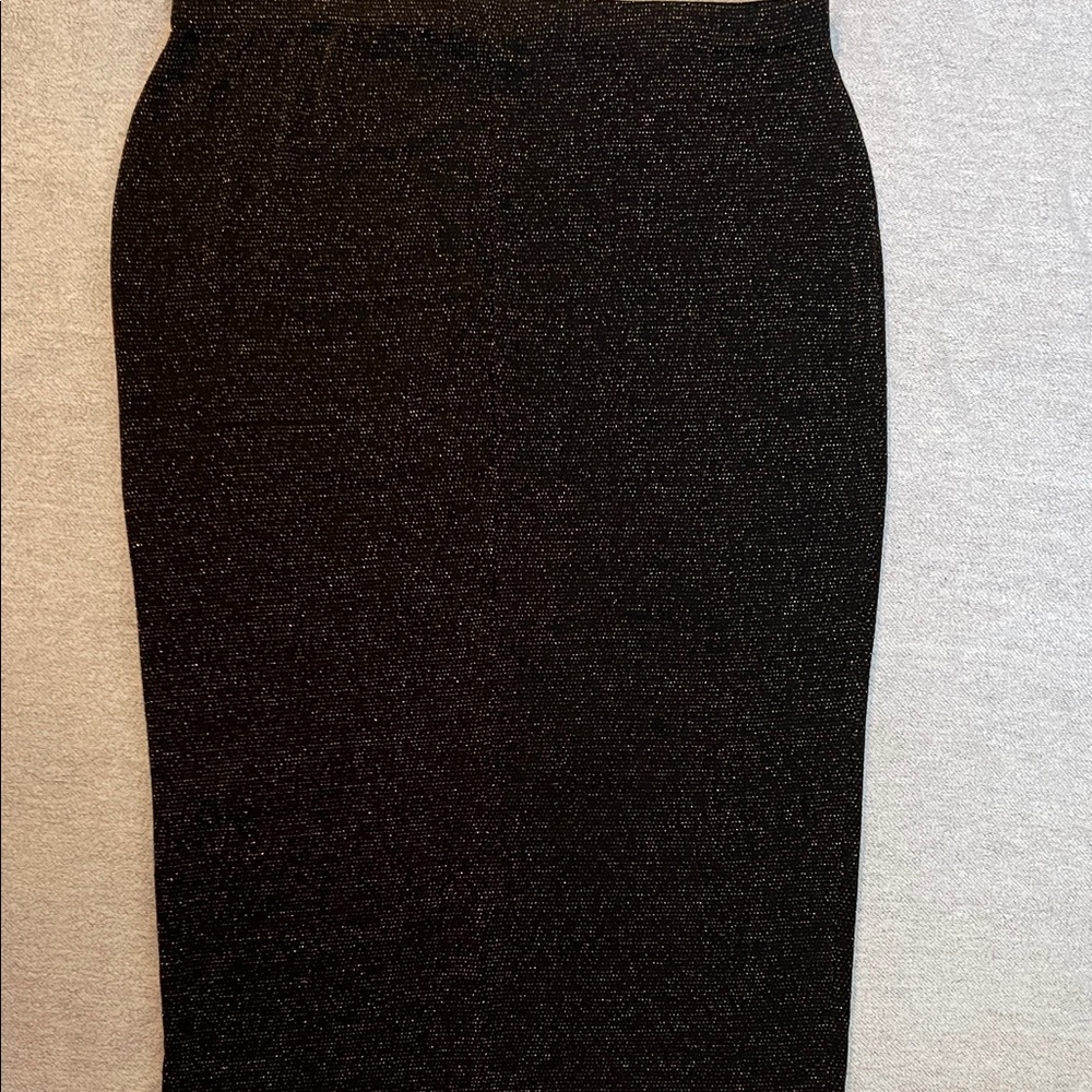 Boohoo Shimmering Black Pencil Skirt